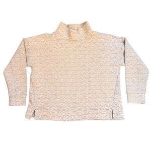Jockey Women's XL Funnel Neck Pullover Top Gray &‎ White Speckled Everyday
